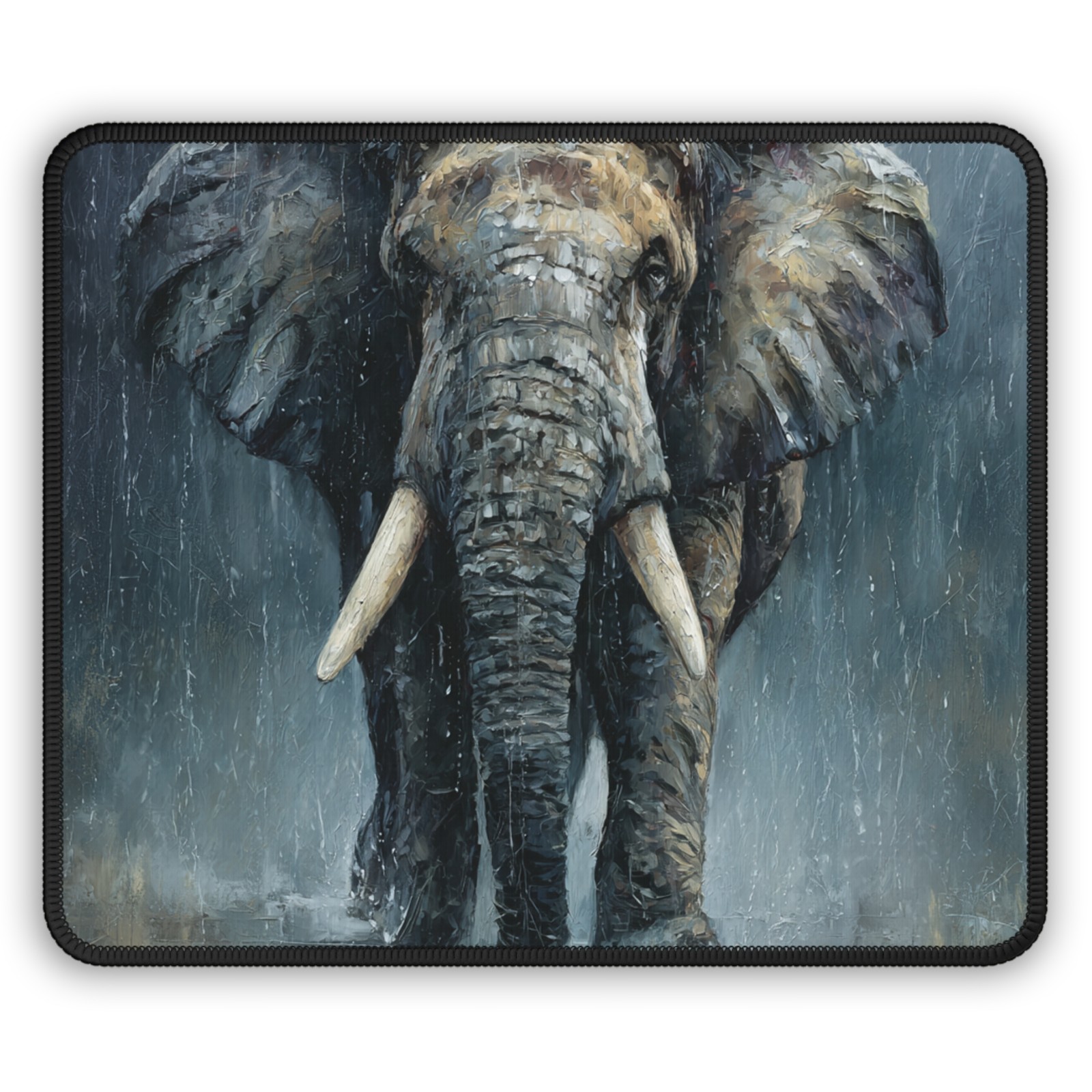 Majestic Elephant Painting Gaming Mouse Pad | Wildlife Art Desk Mat