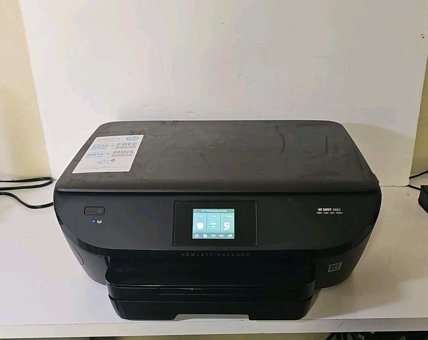 HP Envy 5663 All-In-One Printer. Needs Ink. Was Using HP Instant Ink. AS-IS