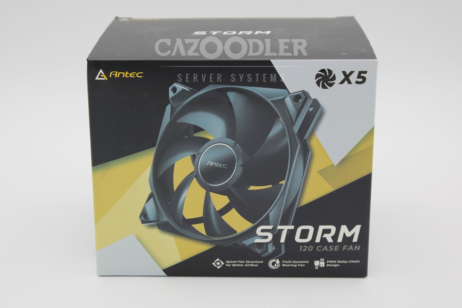 5 Pack Antec Storm 120mm PWM FDB Case Fan High Airflow 66.56 CFM / AF12012FM1