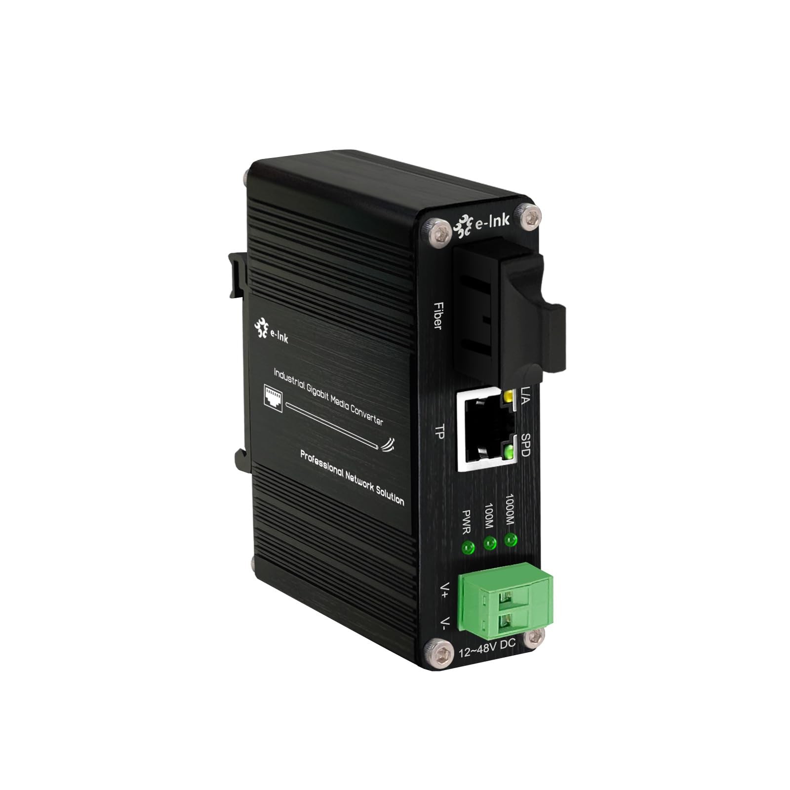 Mini Industrial Gigabit Media Converter Hardened 10/100/1000Mbps RJ45 Etherne...
