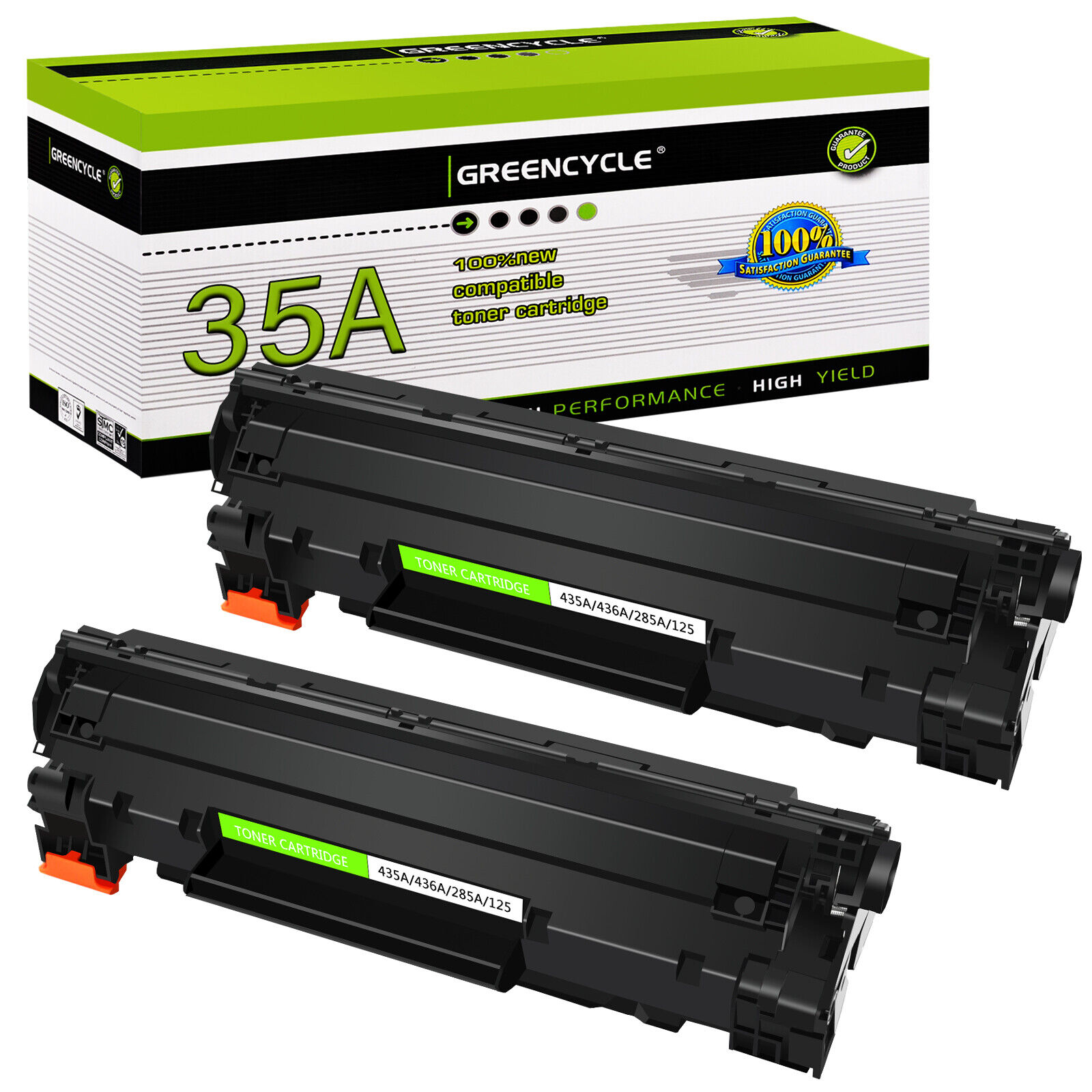 2PK CB435A Toner Cartridges Black For HP 35A Laser Jet P1006 P1004 P1005 P1009