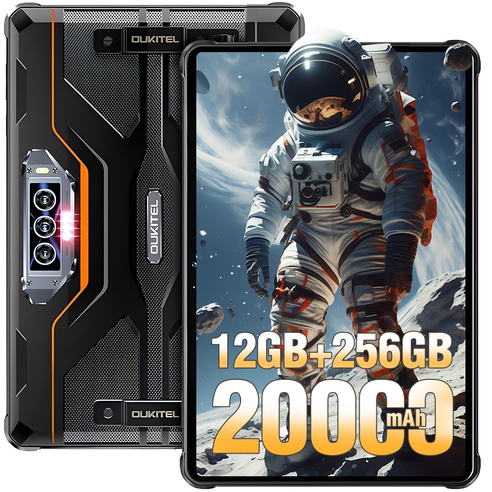 OUKITEL RT8 Outdoor Tablet 20000mAh 256GB Android 14 11 Inch Rugged Tablet GPS