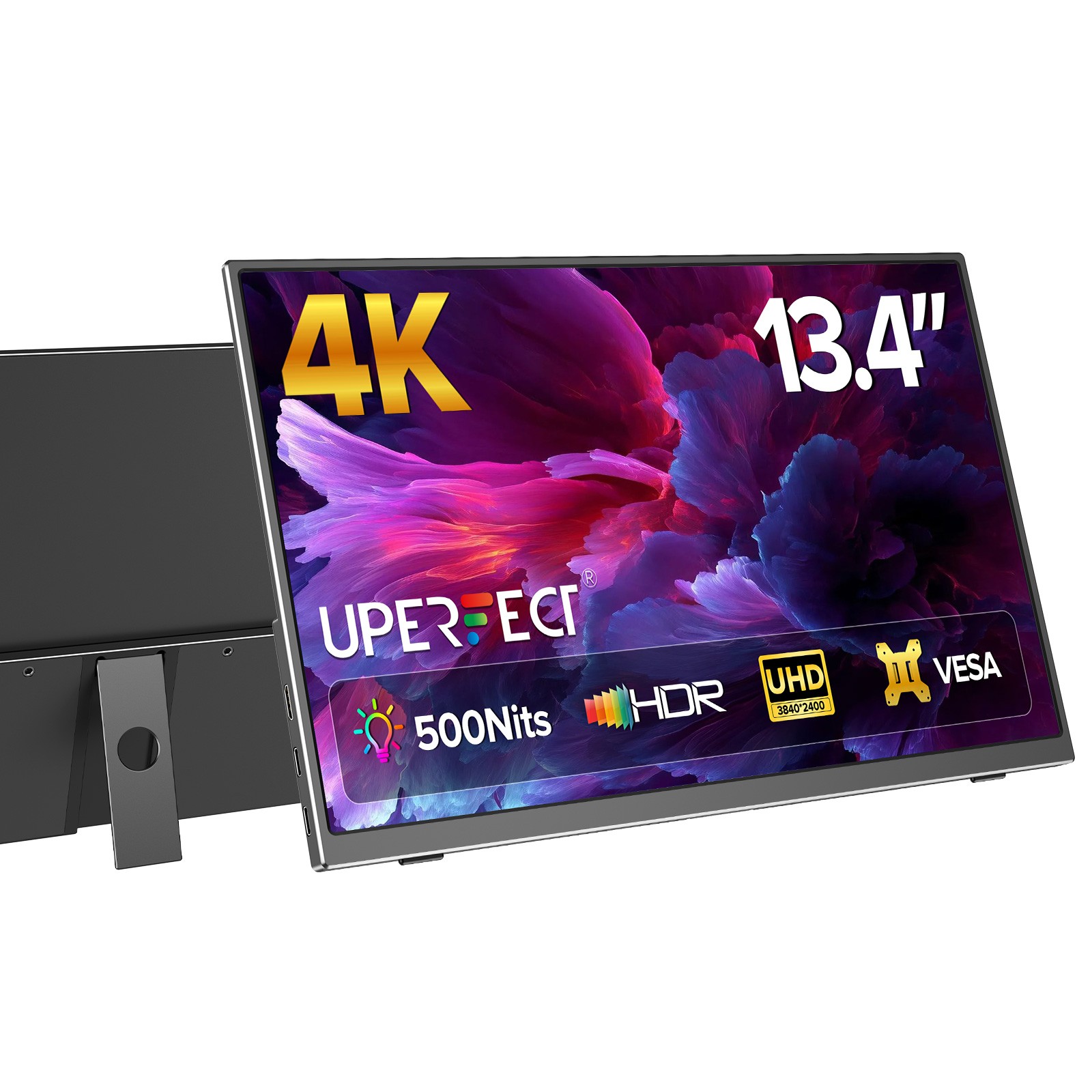 UPERFECT 4K Portable Monitor For Laptop 3840x2400 Display 16:10 100% sRGB w/VESA