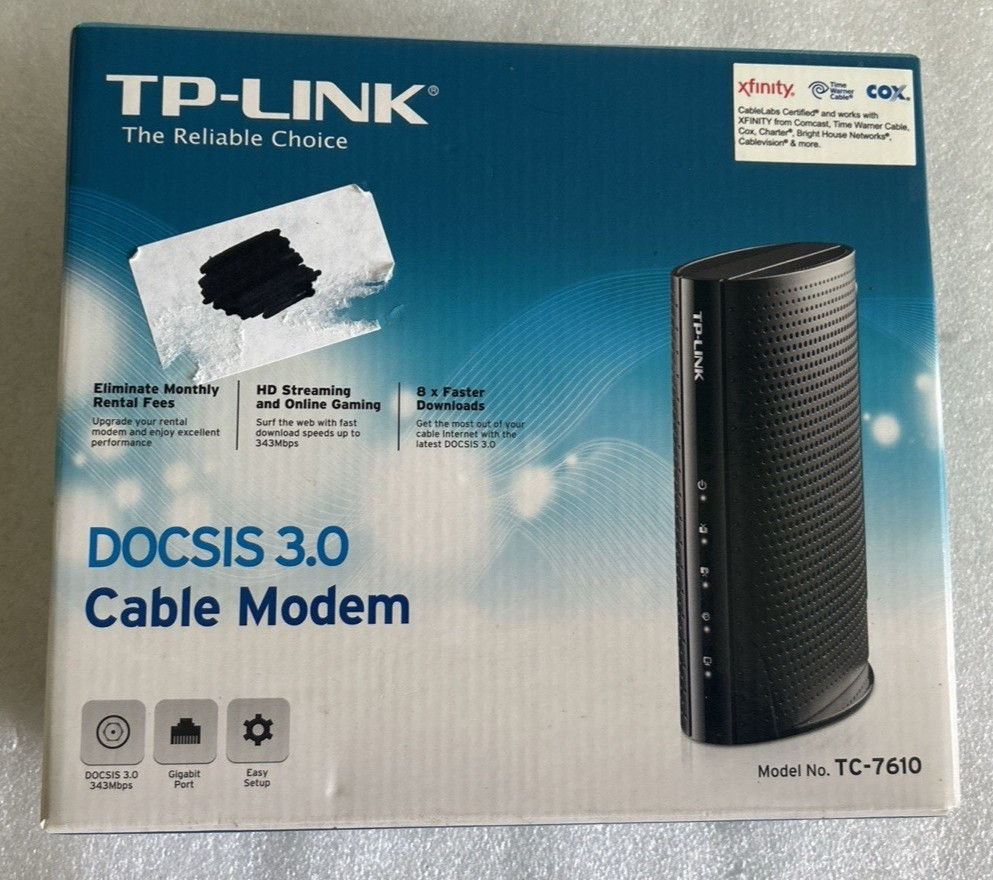TP-Link TC-7620 DOCSIS 3.0 680Mbps 16x4 High Speed Cable Modem Tested Works