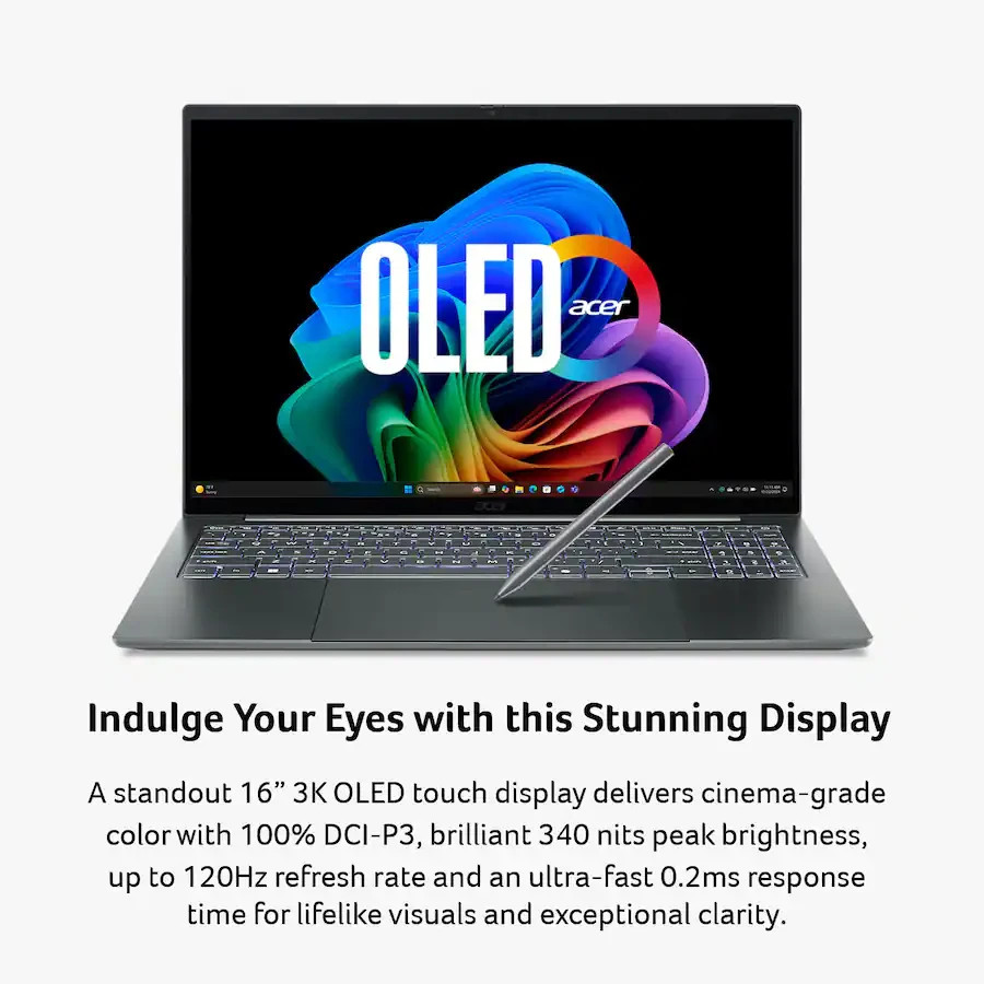 Acer Swift 16 AI 16" 3K OLED Touch X7-358H 32GB LPDDR5X 1TB SSD Win11 Pro