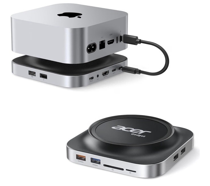 Acer Gadget Mac Mini M4 Docking Station Hub USB-C HDMI 2.1 SSD Enclosure 8TB