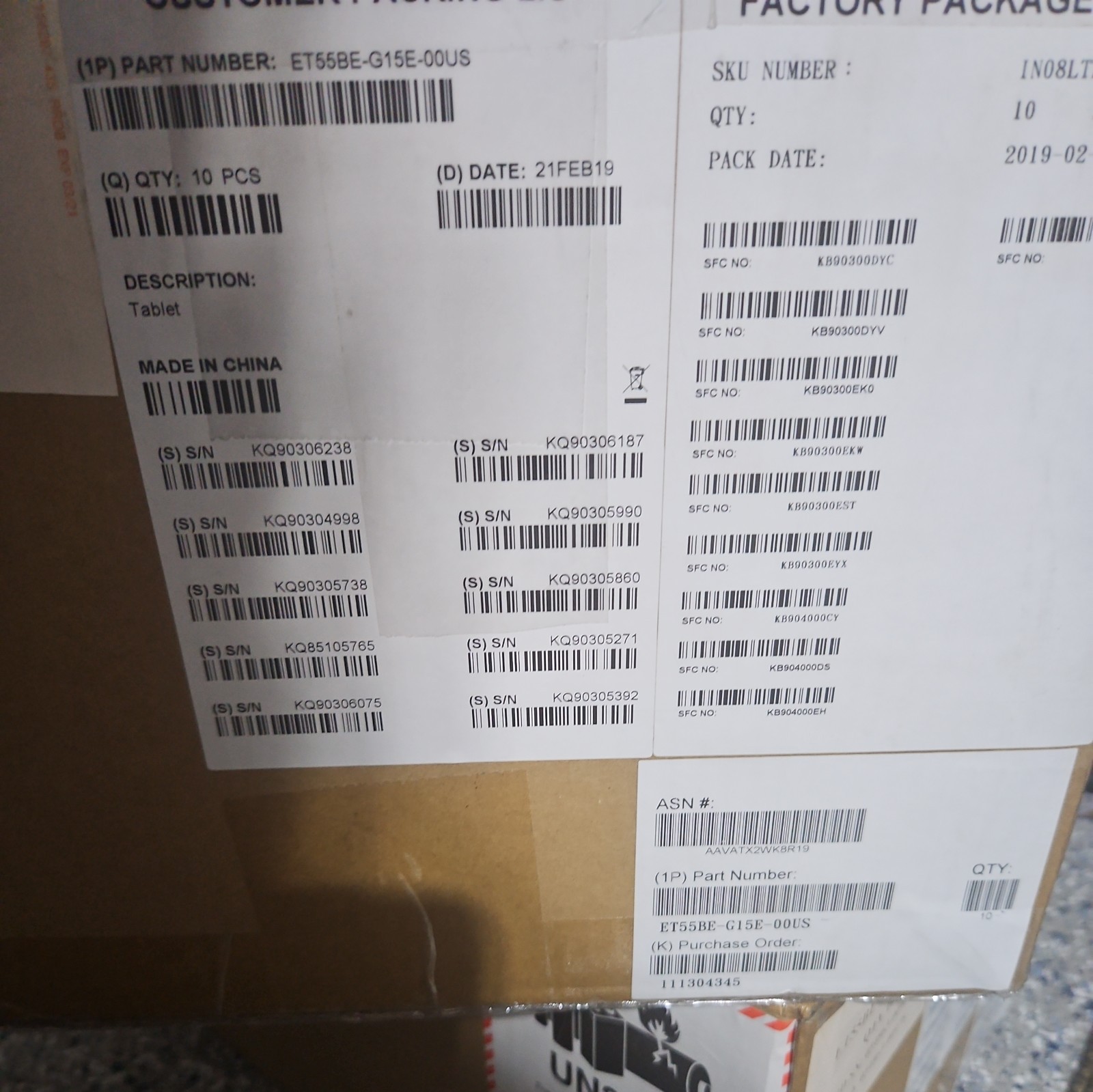10 - Zebra ET55BE-G15E-00US 8.3" Tablet PC 2GB RAM 32GB WM10 4G New