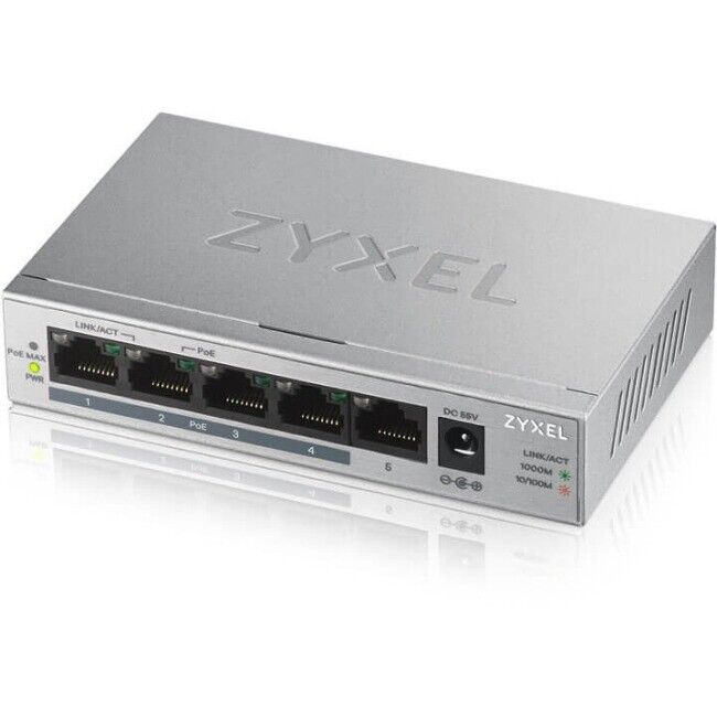 Zyxel Communications GS1005HP 5 Port Gig Poe Switch 60w