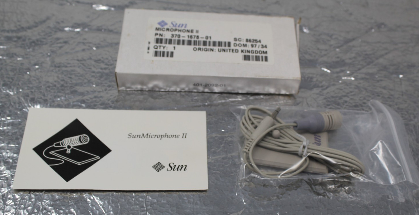 New in Box  370-1678-01 Sun Microphone II with Stand Vintage Sun Microsystems