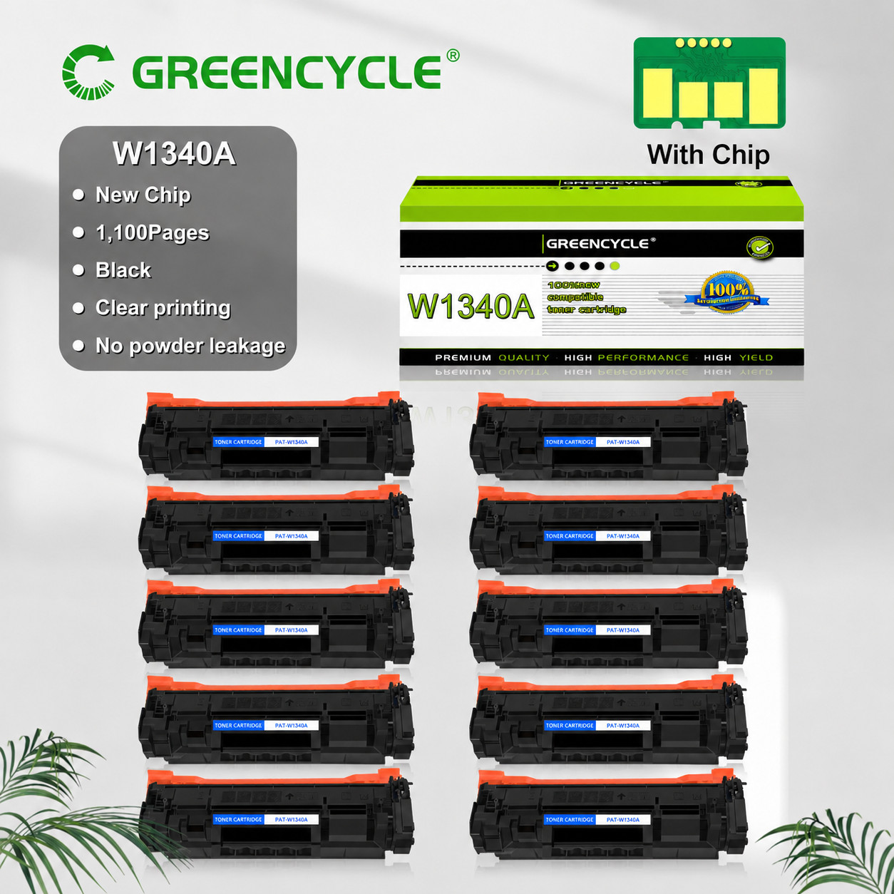 GREENCYCLE 10 Pack 134A W1340A Black Toner for HP M209dw M234dw M234sdn M234sdw