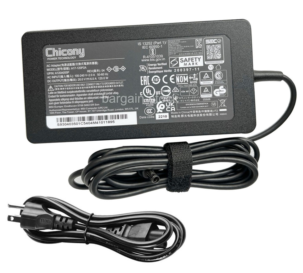Original 120W AC Adapter Charger For MSI Cyborg 15 B2RWEKG-257US Gaming Laptop