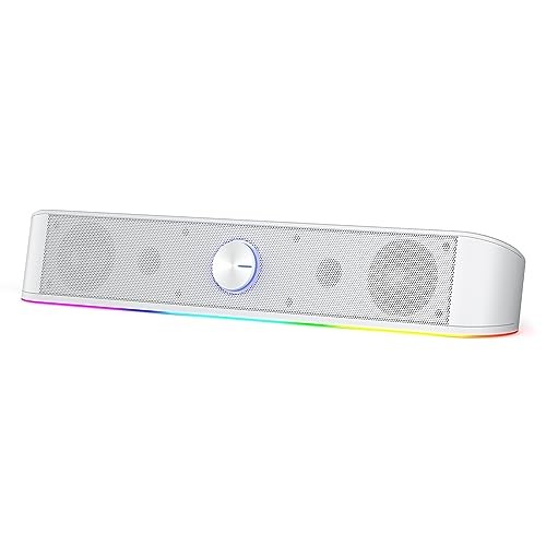 GS560 RGB Desktop Soundbar, 2.0 Channel Computer Speaker with Dynamic White