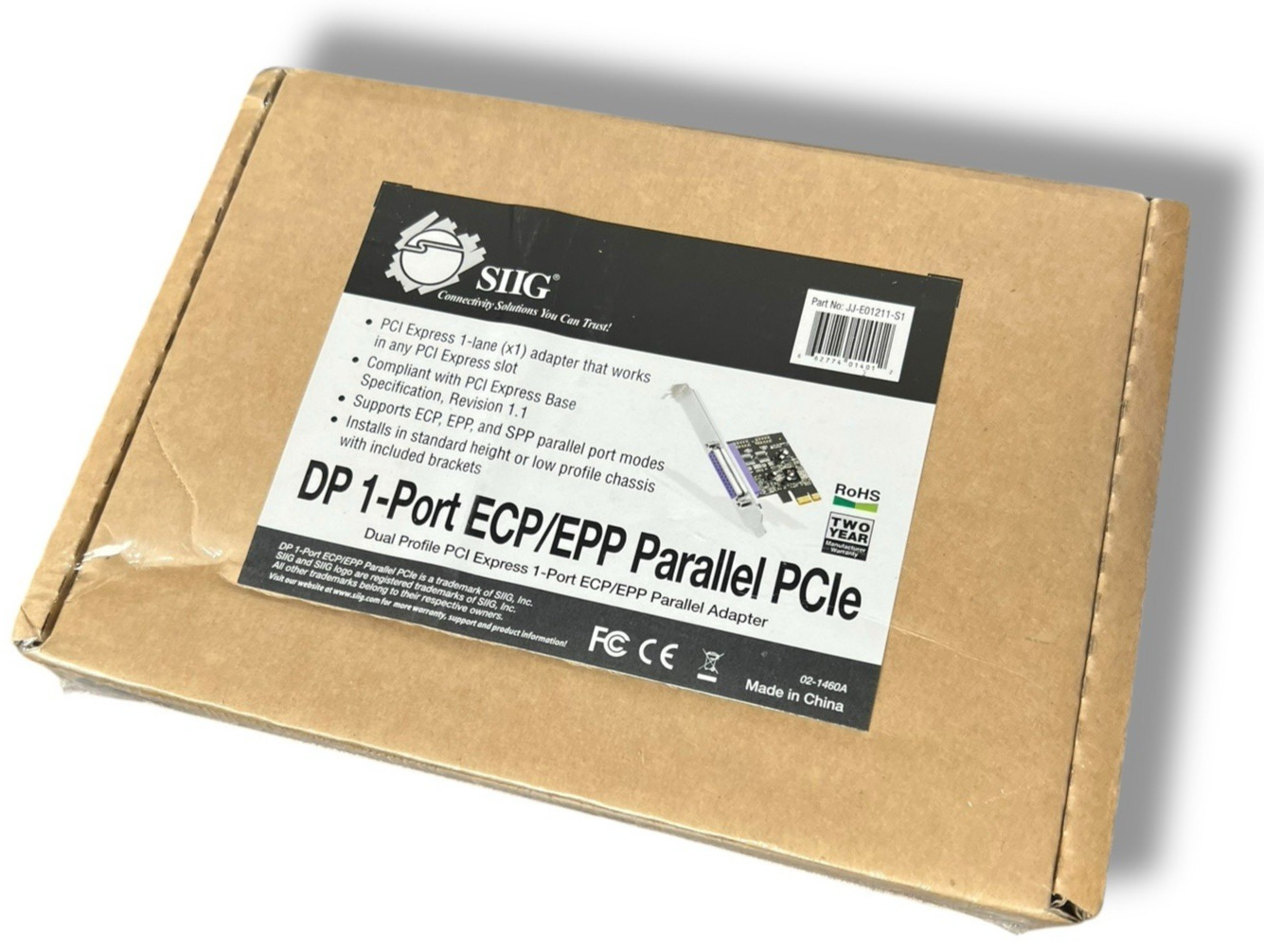 (BRAND NEW SEALED) Siig JJ-E01211-S1 DP 1-Port ECP/EPP Parallel PCIe Card