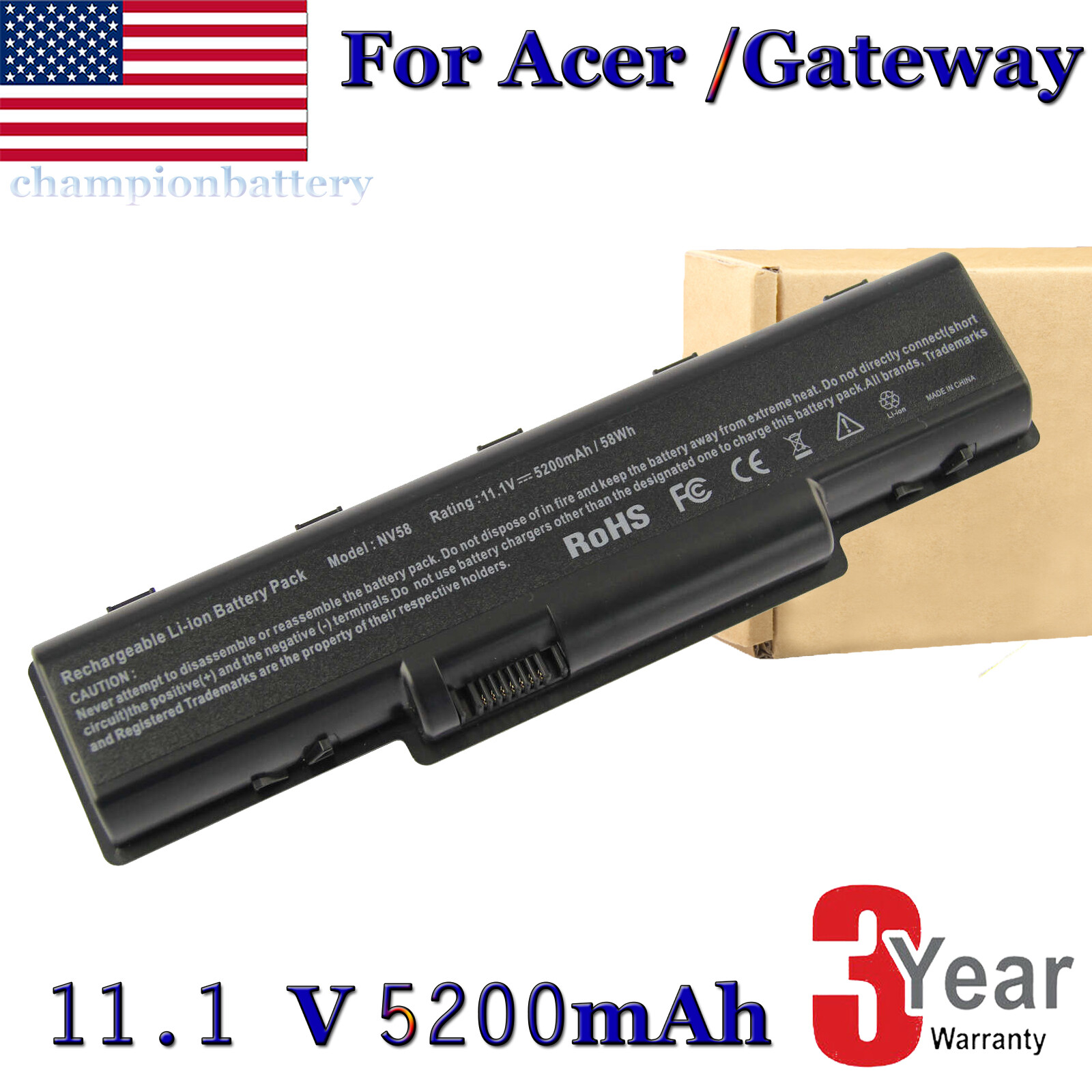 NEW 6 Cell Laptop Battery FOR Acer EMACHINE D525 D725 E525 E625 E627 E725