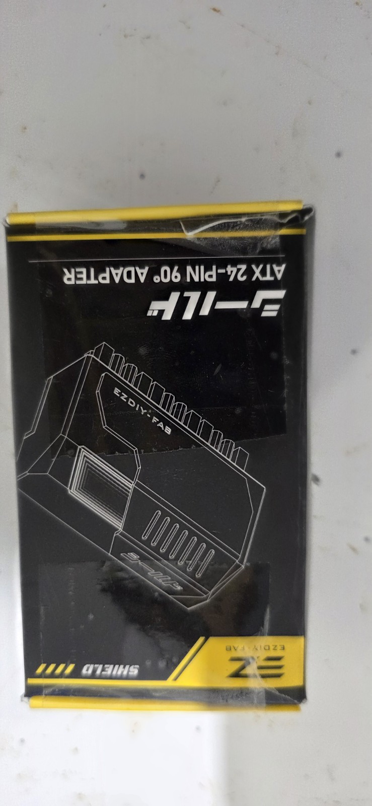 EZDIY-FAB Shield 24-Pin Angle Adapter with Infinity Mirror ARGB Light,ATX 24 Pin