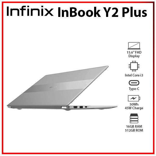 (New) Inifnix Inbook Y2 Plus GREY 16GB RAM 512GB SSD Windows PC Laptop