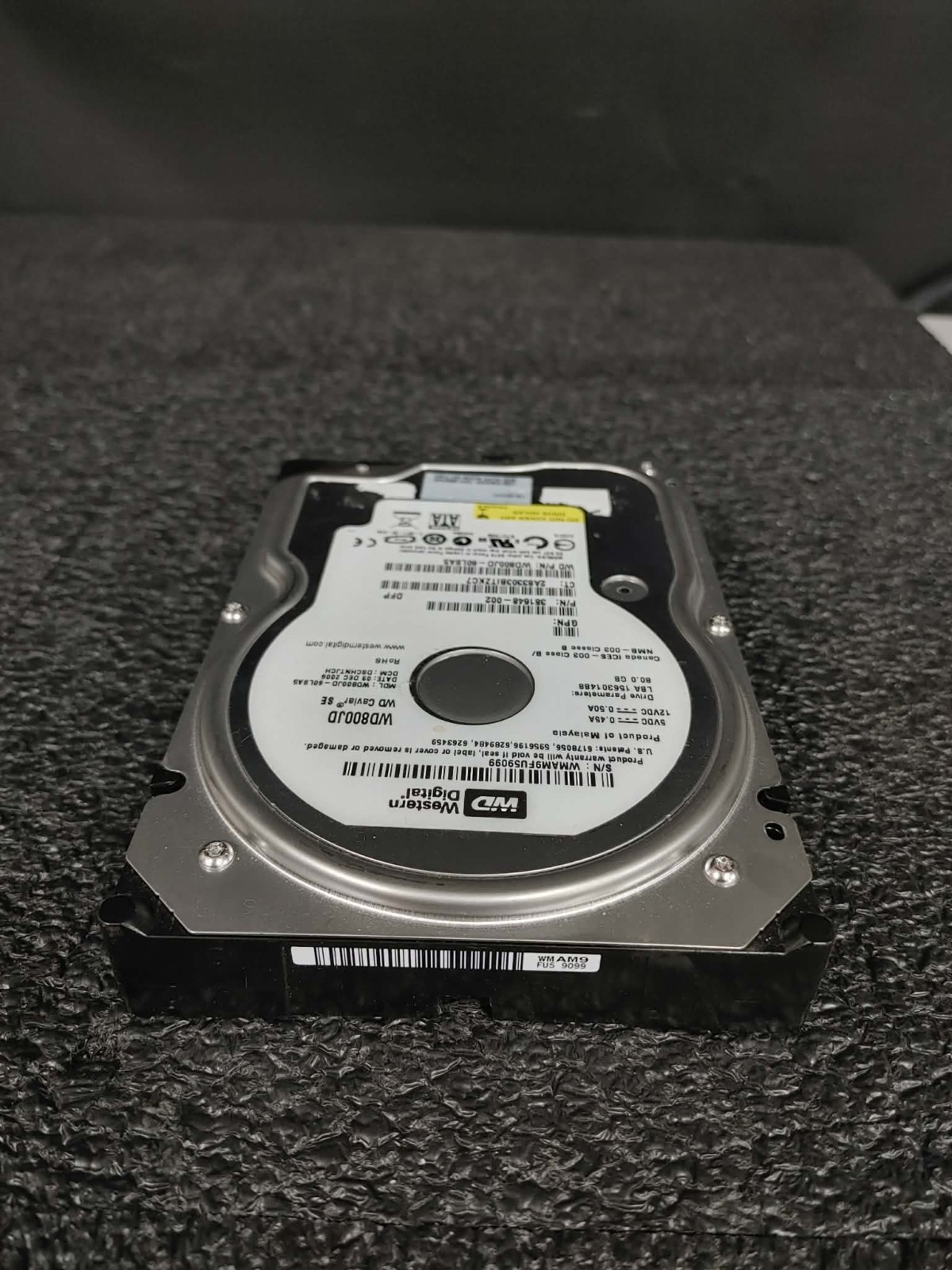 HP 381648-002 432392-001 WD800JD-60L8A5 80GB 7.2K RPM 8MB 1.5Gb/s SATA 3.5"