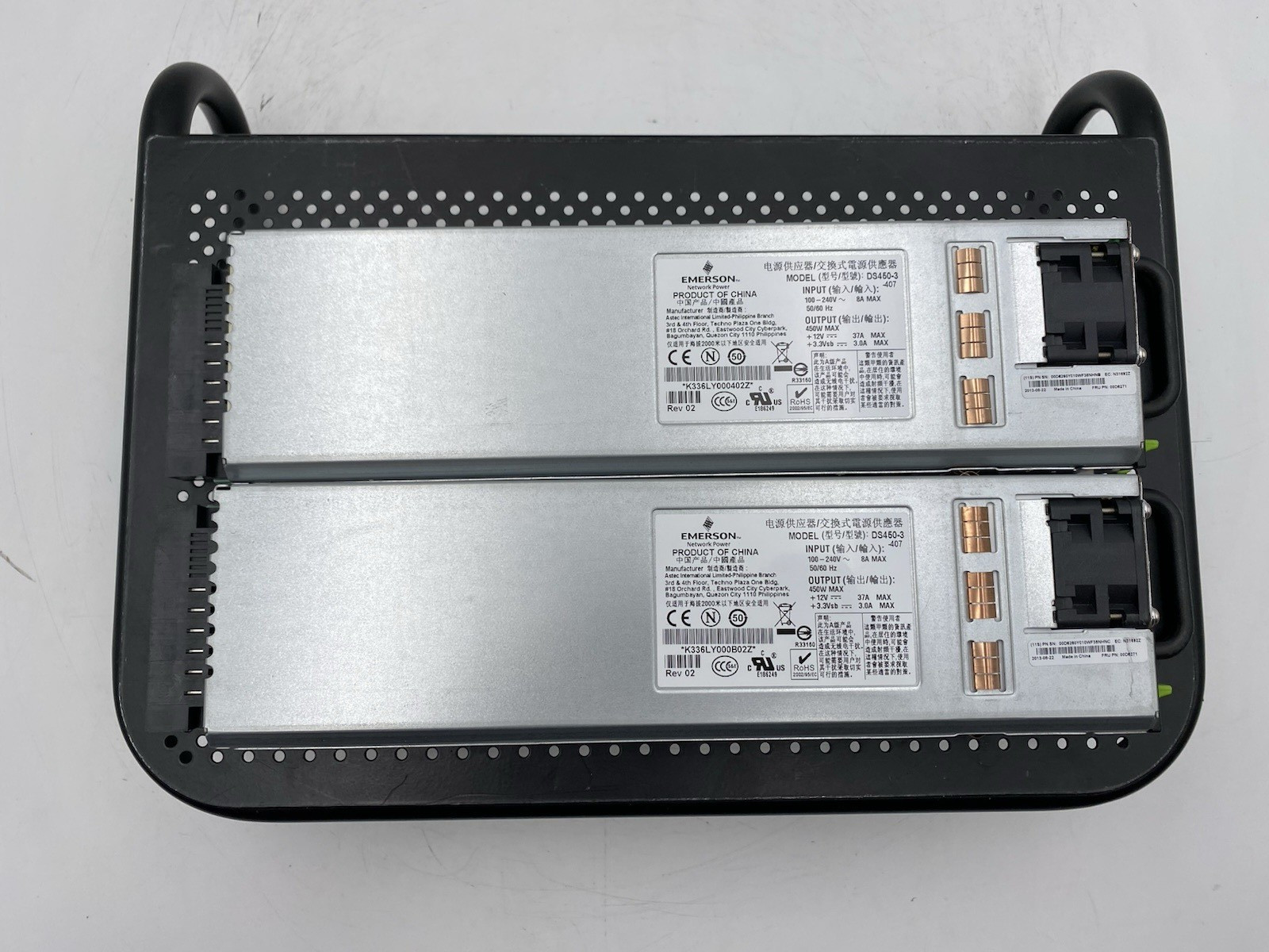 Lot of 2 Astec Emerson DS450-3-407 450W Power Supply