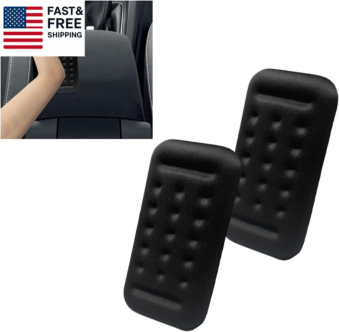 Arm Rest Elbow Pads for Car, Car Elbow Memory Foam Rest Pads, Removable Elbow Su