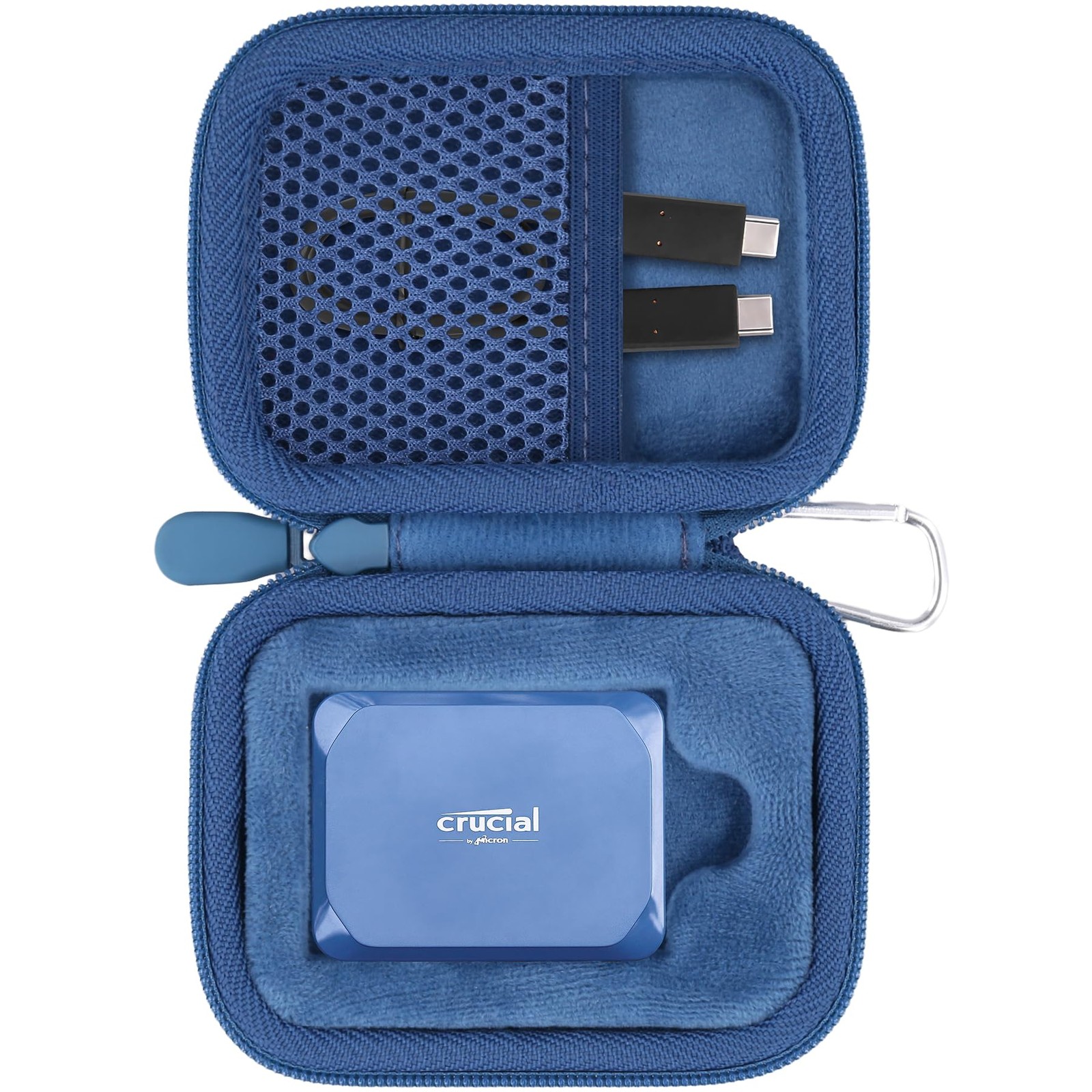 Portable SSD Hard Case for Crucial X10 X9 X9 Pro X10 Pro 1TB/2TB, Blue