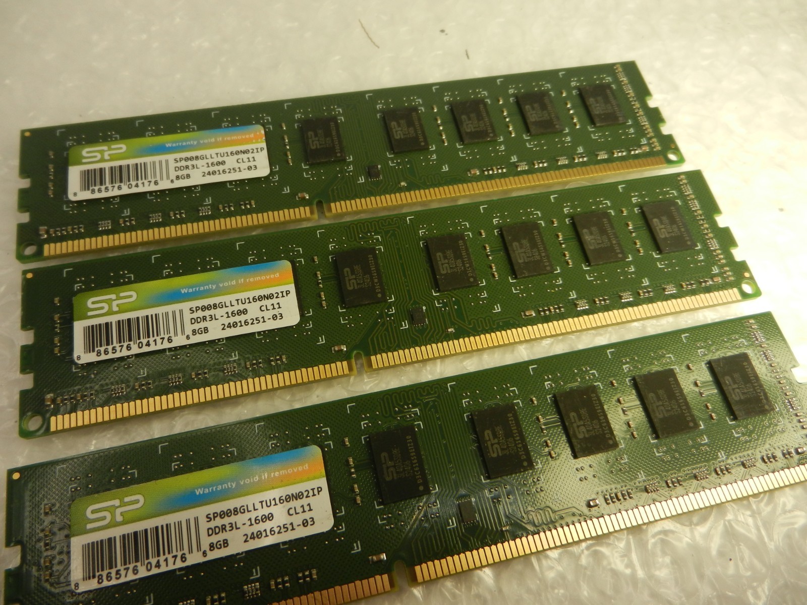 (LOT OF 2) Silicon Power 8GB DDR3-1600 SDRAM DIMM 240-Pin RAM SP008GLLTU160N02IP