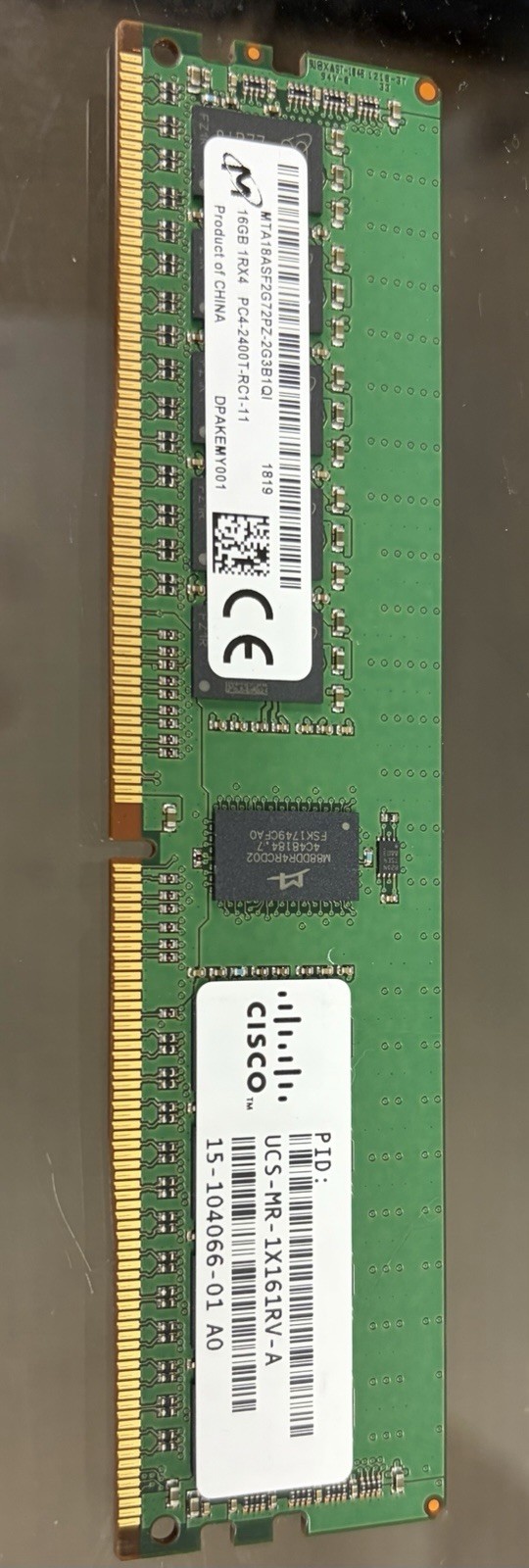 Cisco 16GB 1Rx4 PC4-2400T-RC1-11 RDIMM Memory RAM MTA18ASF2G72PZ-2G3B1QI 4 PACK
