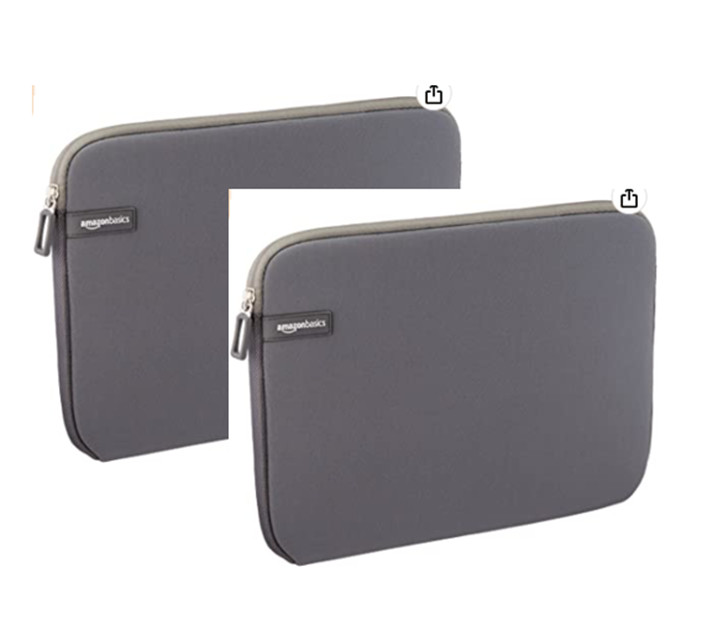 2 Pack - Basics 11.6-Inch Laptop Sleeve Protective Case with Zipper - Grey