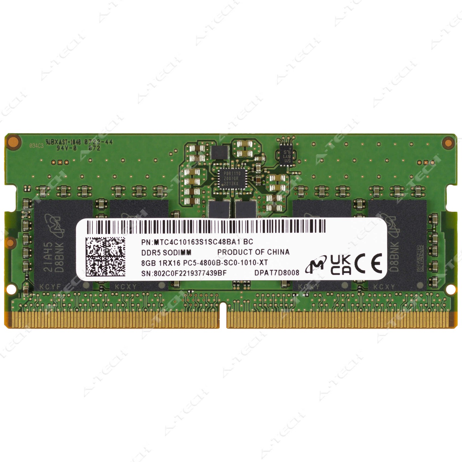 Micron 8GB DDR5 4800 MHz PC5-38400 SODIMM Laptop Memory RAM MTC4C10163S1SC48BA1
