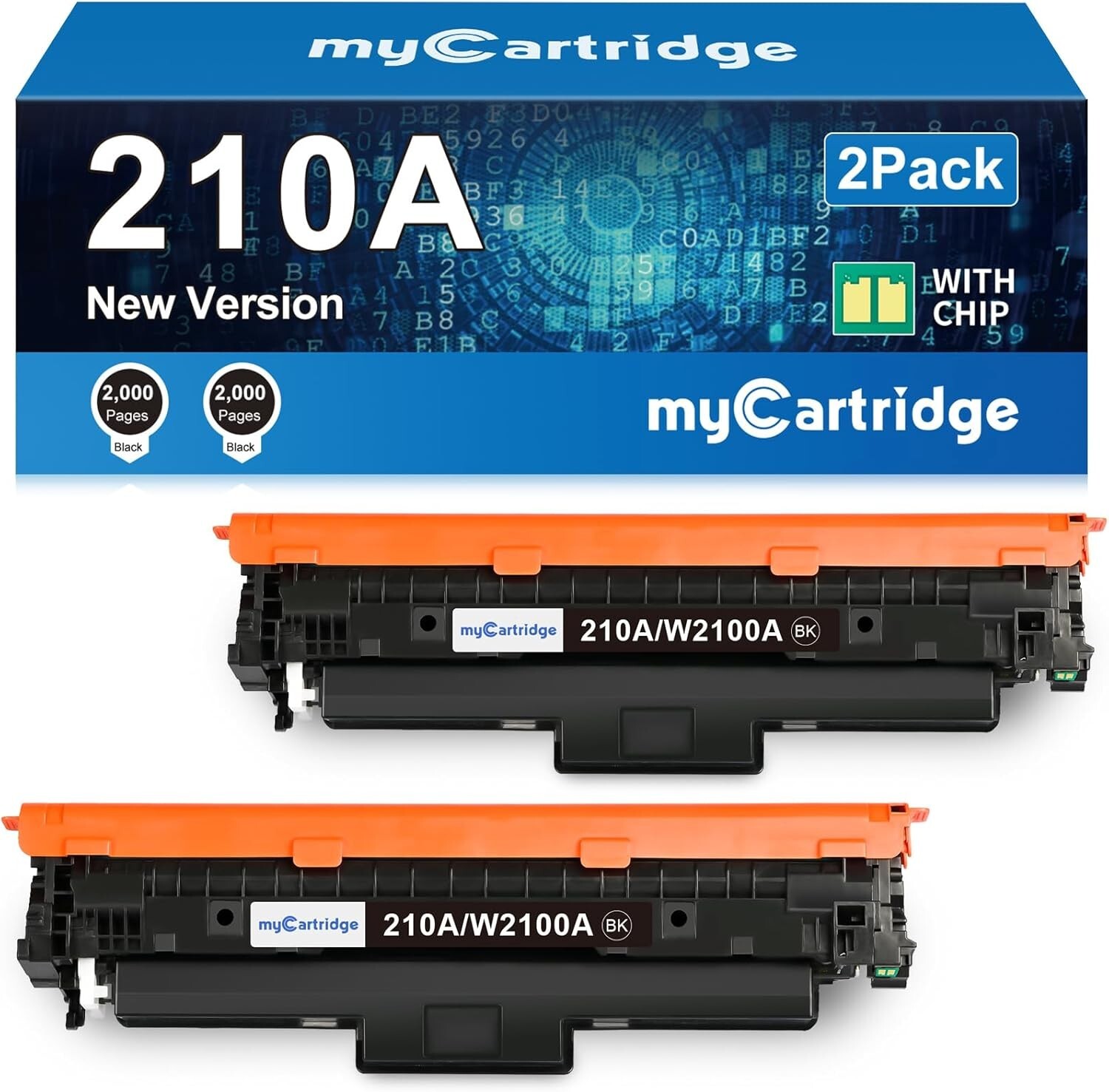 210A Blck High Yield Toner Cartridge 2Pck with Chip for HP 210A/X Color Laserje