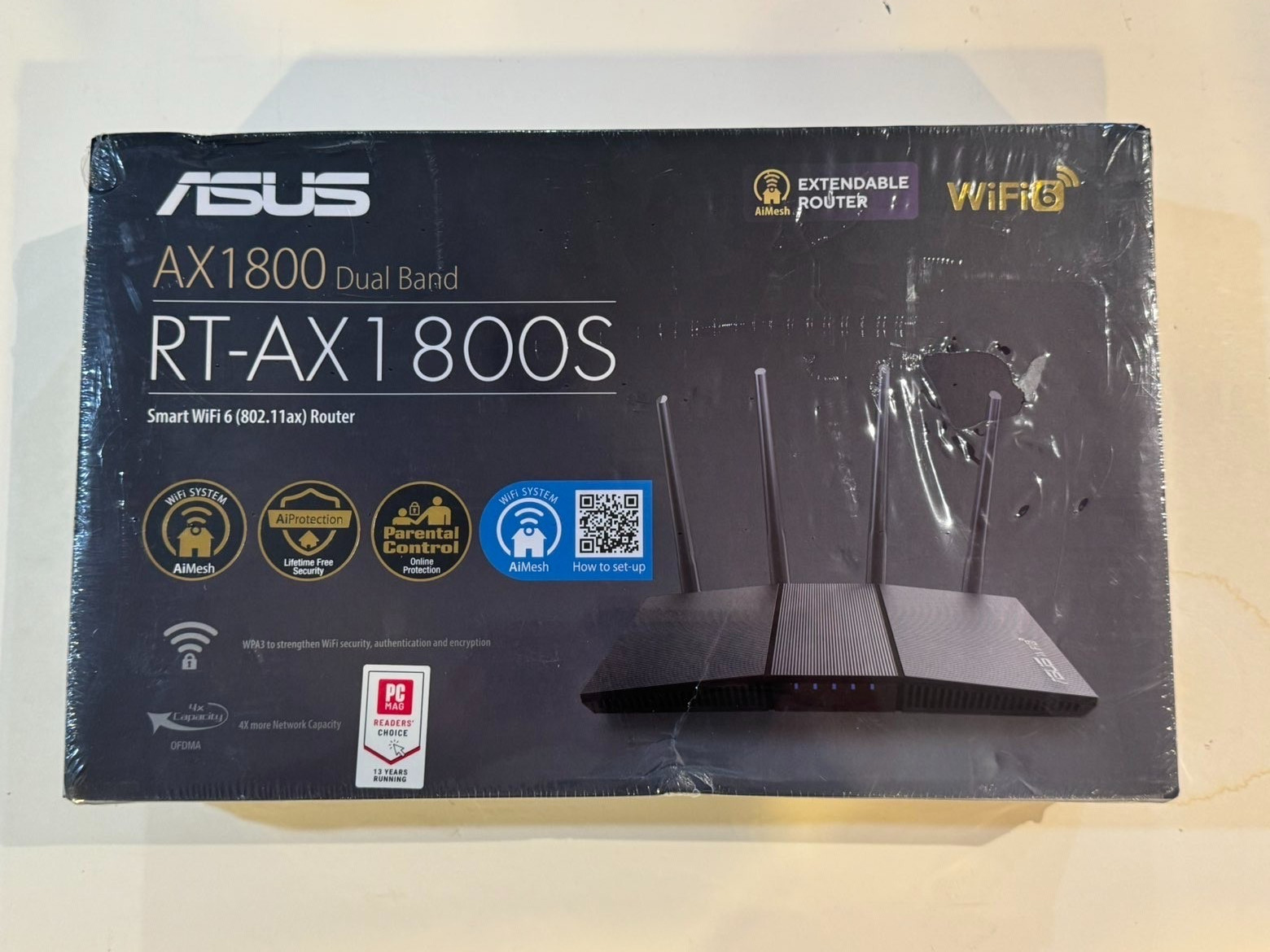 ASUS RT-AX1800S AX1800 Dual-Band WiFi 6 Router MU-MIMO Futureproof NEW SEALED