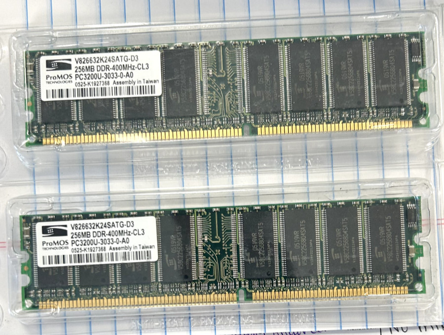512MB 2x256MB PC3200 DDR-400 CLS PROMOS V826632K24SATG-D3 RAM