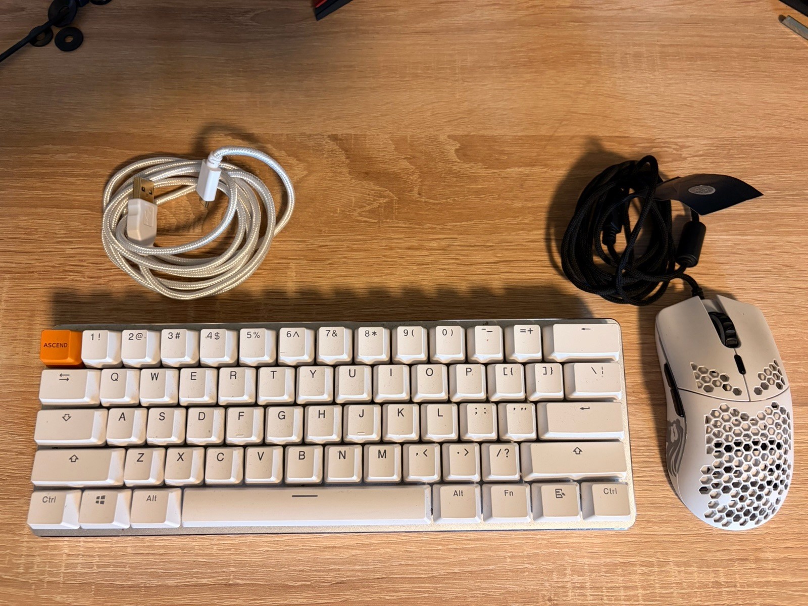 Glorious Modular Mechanical Gaming Keyboard & White Wired Mouse Plug & Play USB