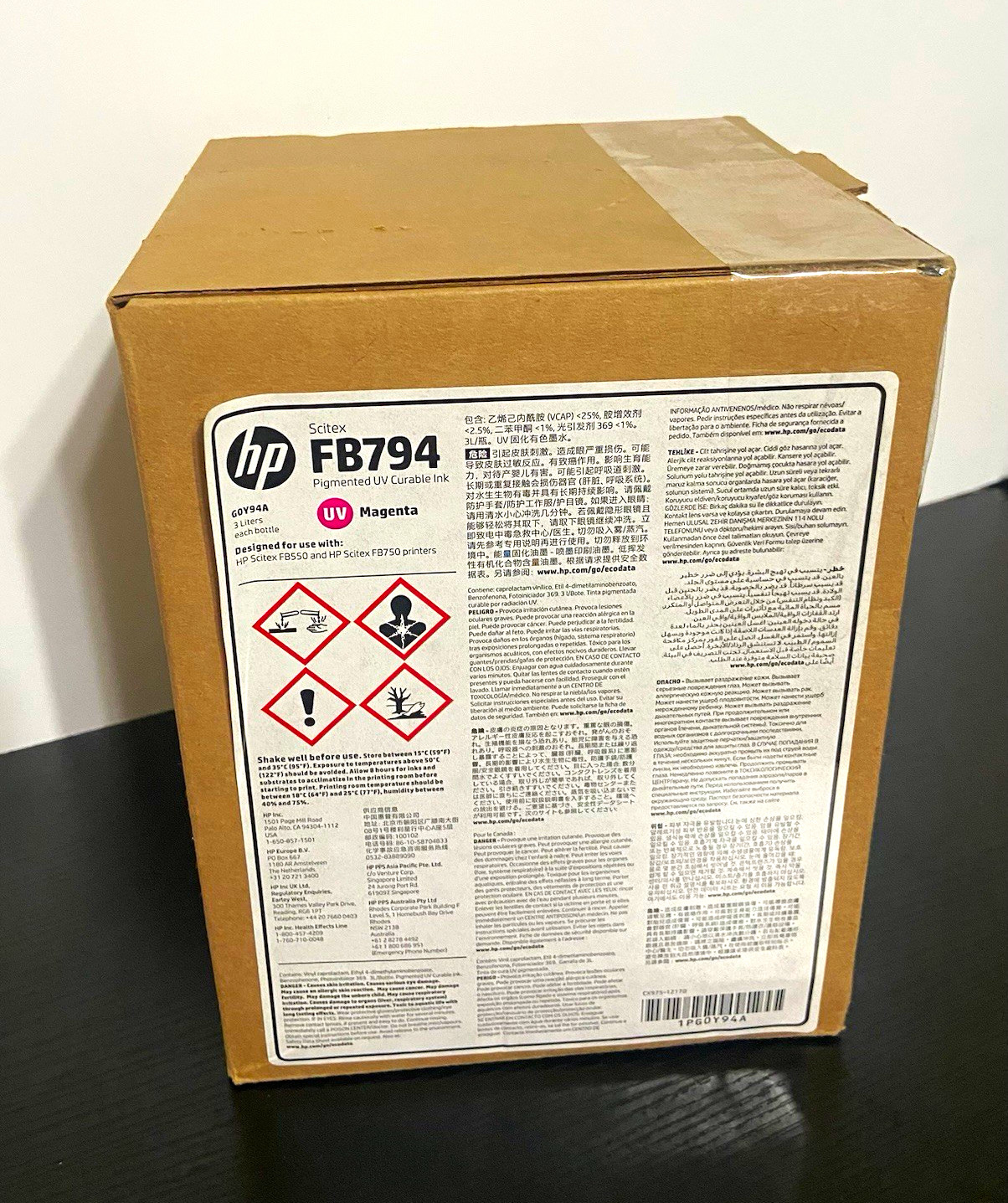 HP FB794 Genuine/Original Pigment Ink, Magenta, 3 Liter, G0Y94A