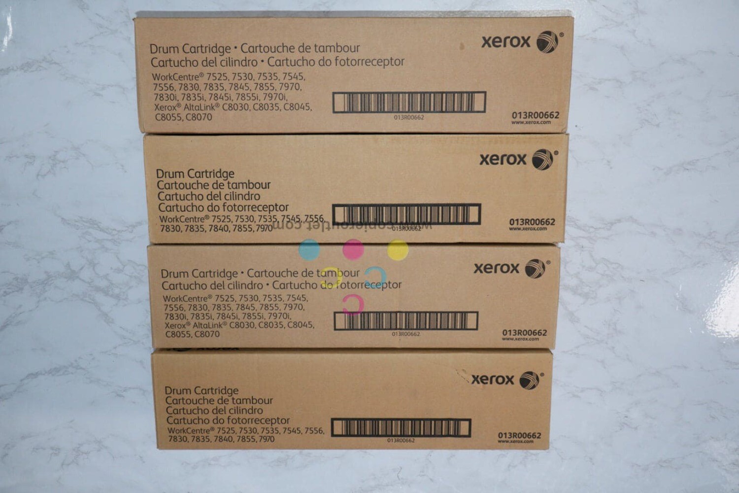 4 OEM Xerox WorkCentre 7525,7530,7535,7545,7556,7830 Drum Cartridges 013R00662