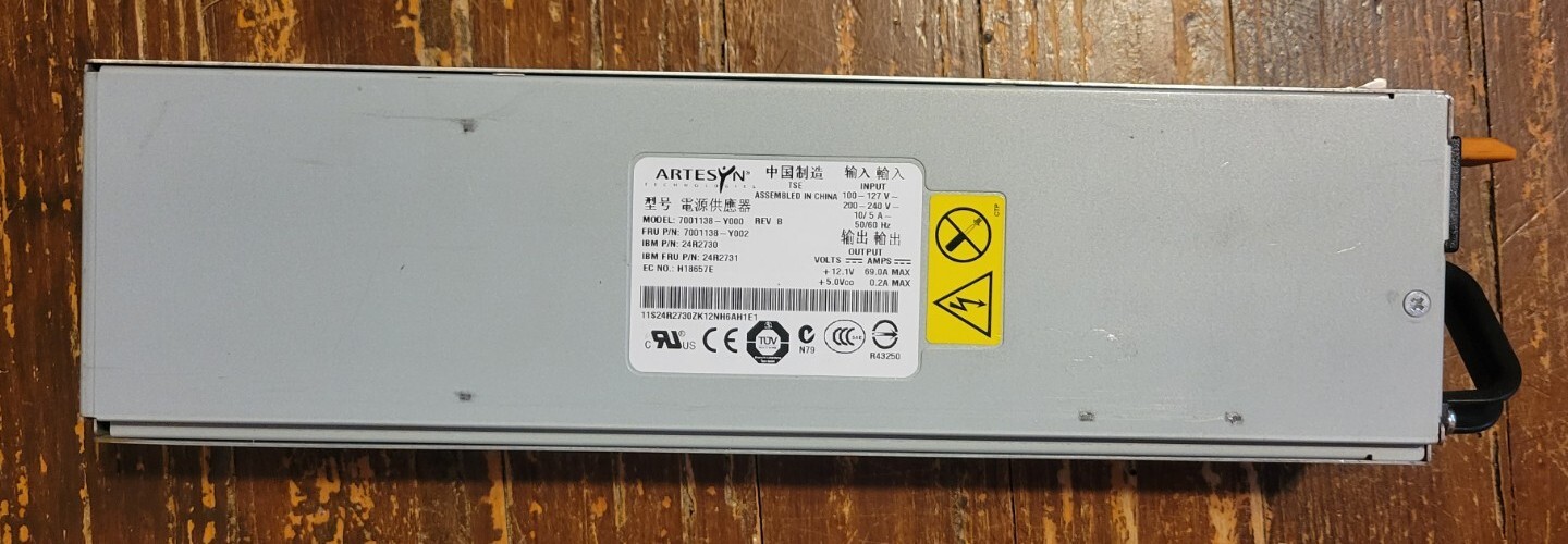 Tested Artesyn Power Supply 7001138-Y000 7001138-Y002 IBM 24R2730 24R2731