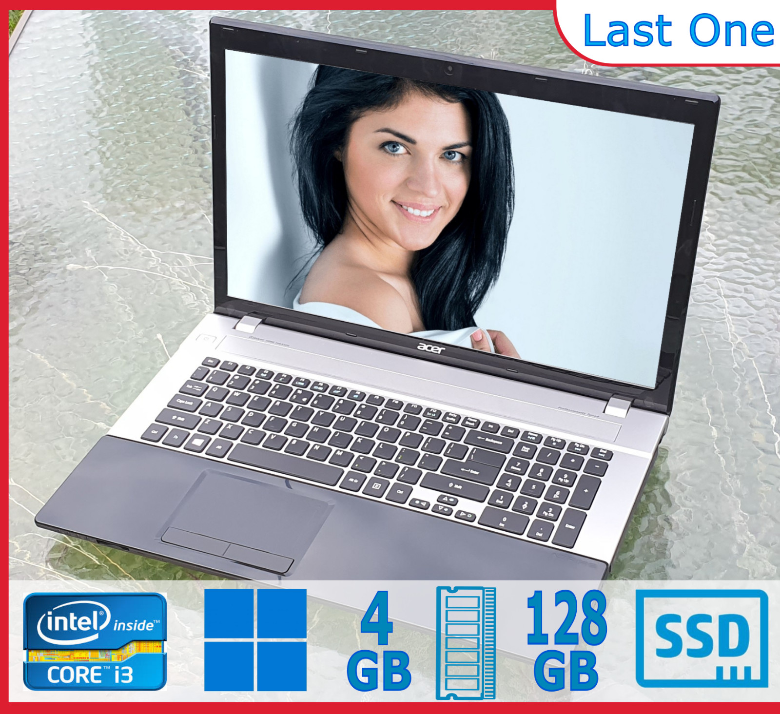 ACER Aspire i3 / 4GB / 128GB SSD / Windows 11 17.3in DVD-RW Office NEW BATTERY