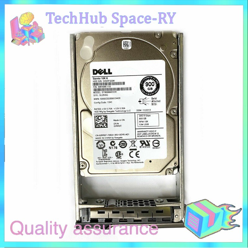 Dell 2RR9T 02RR9T 900GB 10K 6Gb/s 64MB Cache 2.5" SAS ST900MM0006 HDD with TRAY