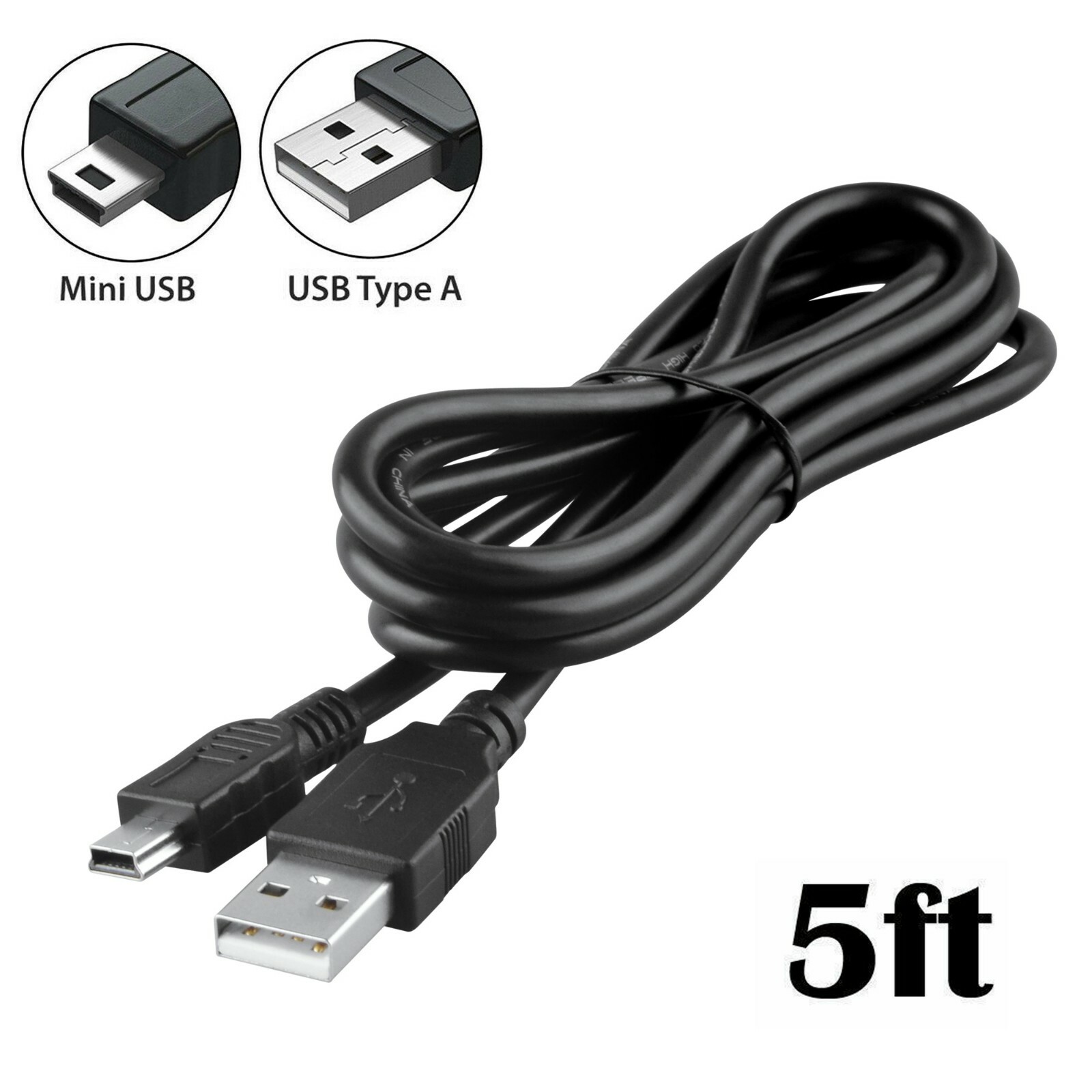 Fite ON 5ft USB Power Cable Charger Cord for ZOOM Q4 Q4n Q8 R8 Handy ReCorder