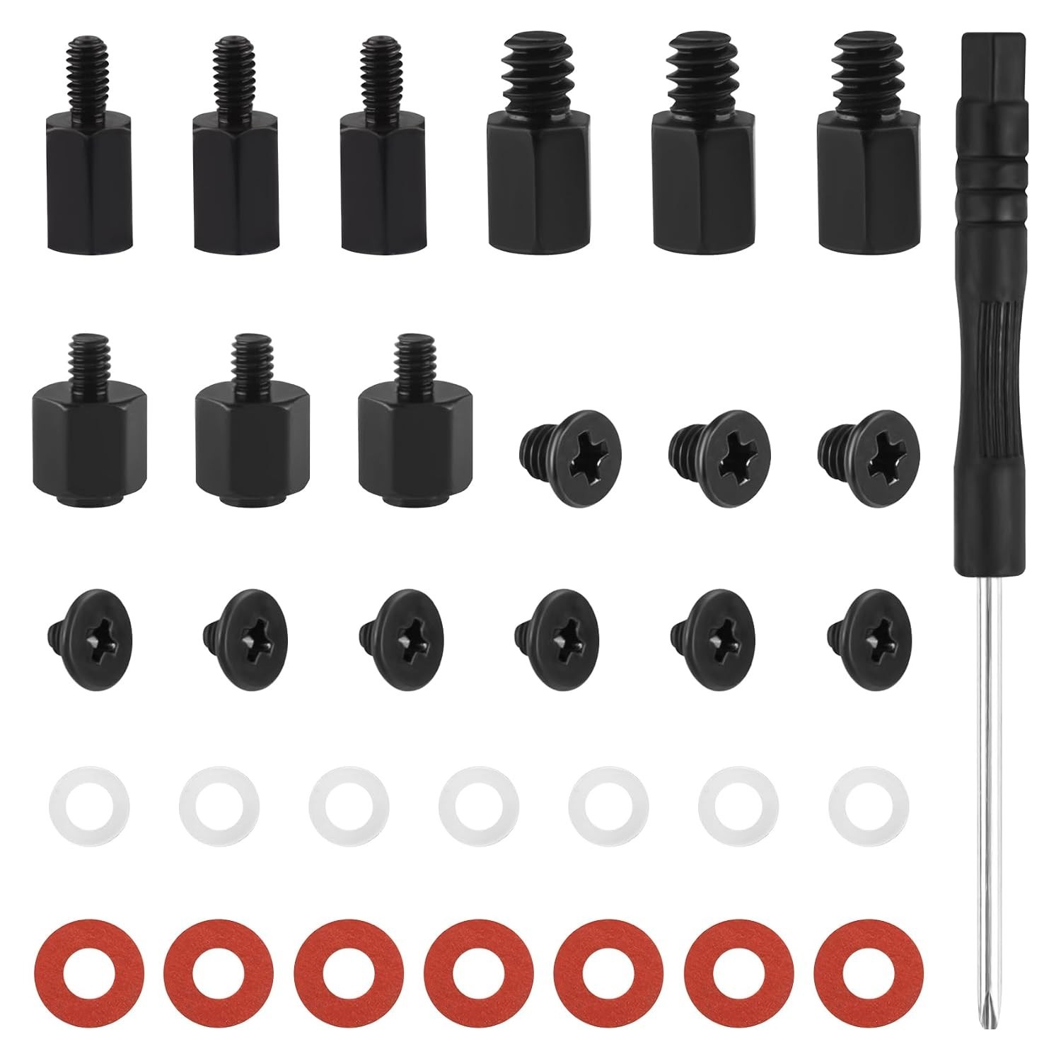30Pcs M.2 SSD Screws Nvme Standoff Kit for Asus MSI Gigabyte,Black | for Asus
