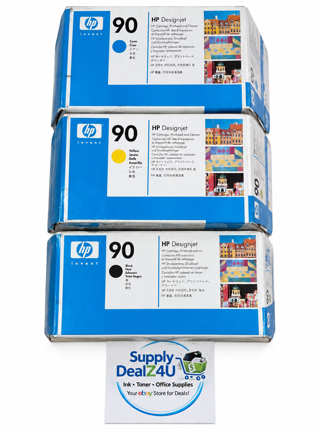 HP DesignJet 90 Printhead Cleaner & Ink Bundle OEM Original Sealed C5054A NEW