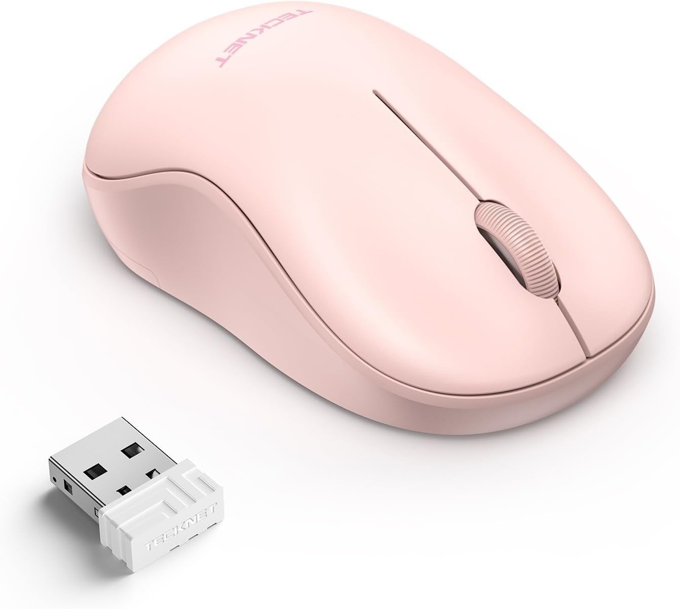 TECKNET Wireless Mouse for Laptop, 2.4G Silent Computer  Small Mouse - PINK