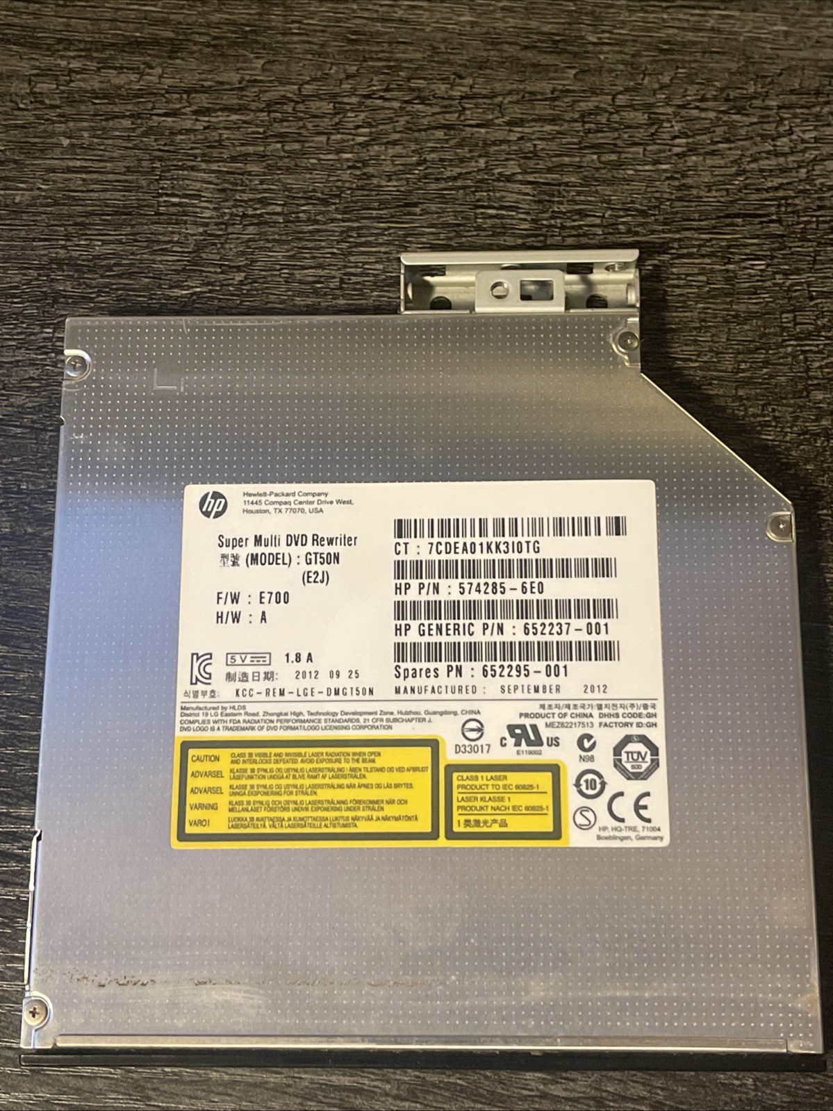 HP 652295-001 DVD-RW 12.7MM SATA G8 w60