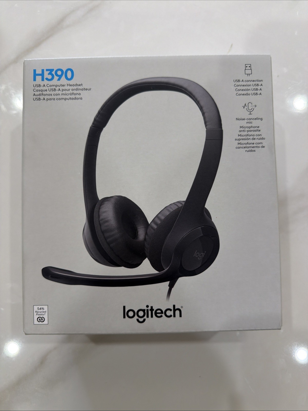 Logitech H390 Over-Head Comfort USB Headset w/ Noise-Canceling Microphone * NEW