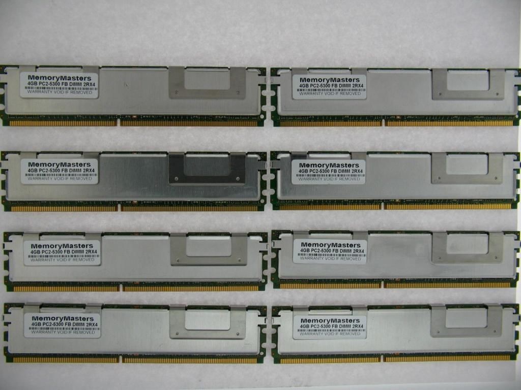 SERVER ONLY 32GB KIT 8X4GB ECC FULLY BUFFERED FBDIMM FB PC2-5300 667 RAM MEMORY