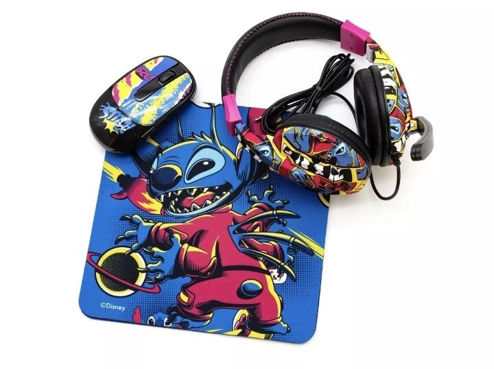 New Disney Lilo And Stitch Headsets, Wireless Mouse And mouse pad Tech Bundle