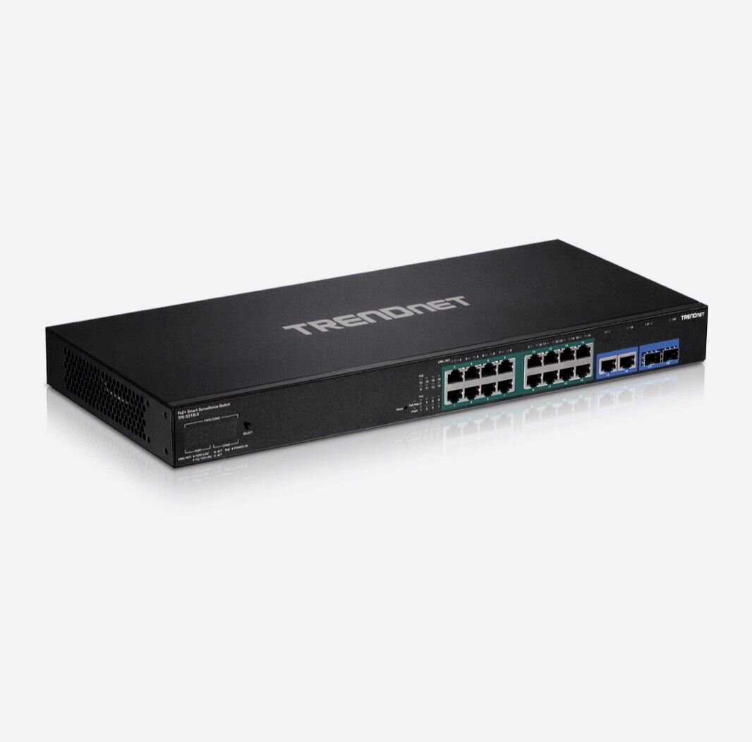 TRENDnet 18-Port Gigabit PoE+ Smart Surveillance Switch TPE3018LS