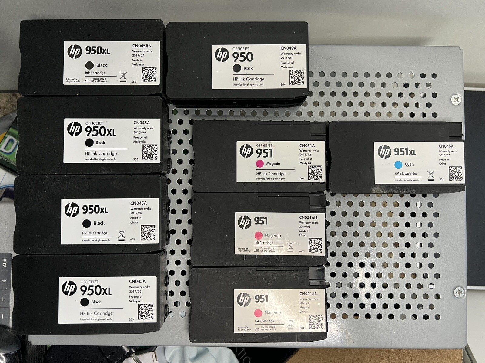 Lot of 9 New Genuine UNUSED HP 950XL BLK 950 951XL CYN 951 Magenta Ink Cartridge
