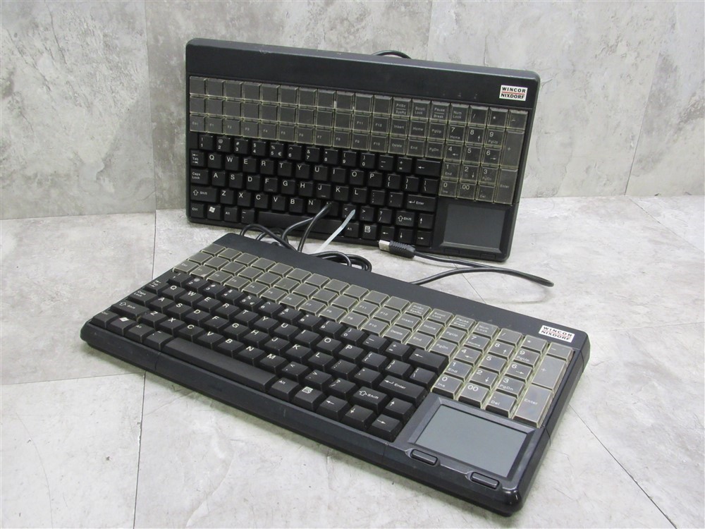 Lot of 2 CHERRY SPOS G86-61401 USB Black Keyboards w/ Touchpads TESTED