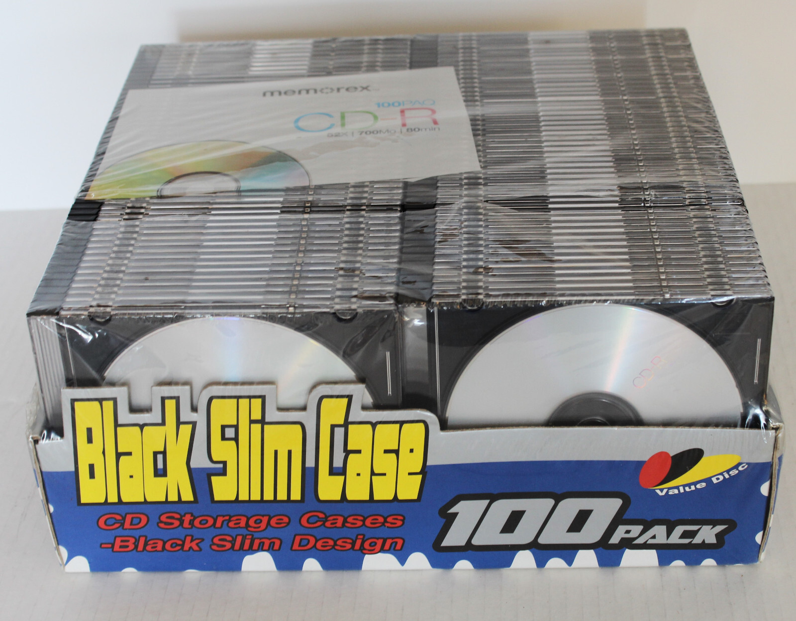 New Memorex 100-PACK CD-R  Recordable Discs 52X 700MB 80Min in Slim Cases