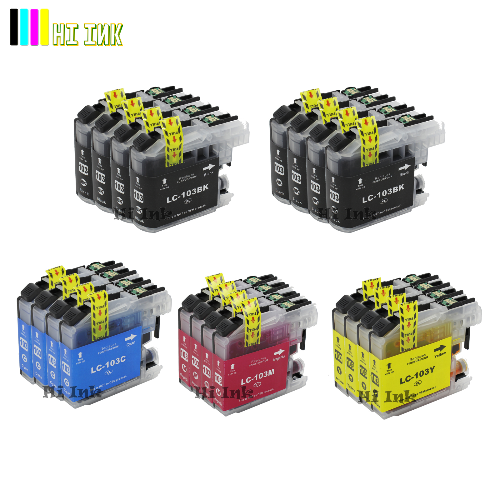 20PK LC103XL LC103 High Yield Ink  Fits For MFC-J470DW MFC-J450DW MFC-J6720DW